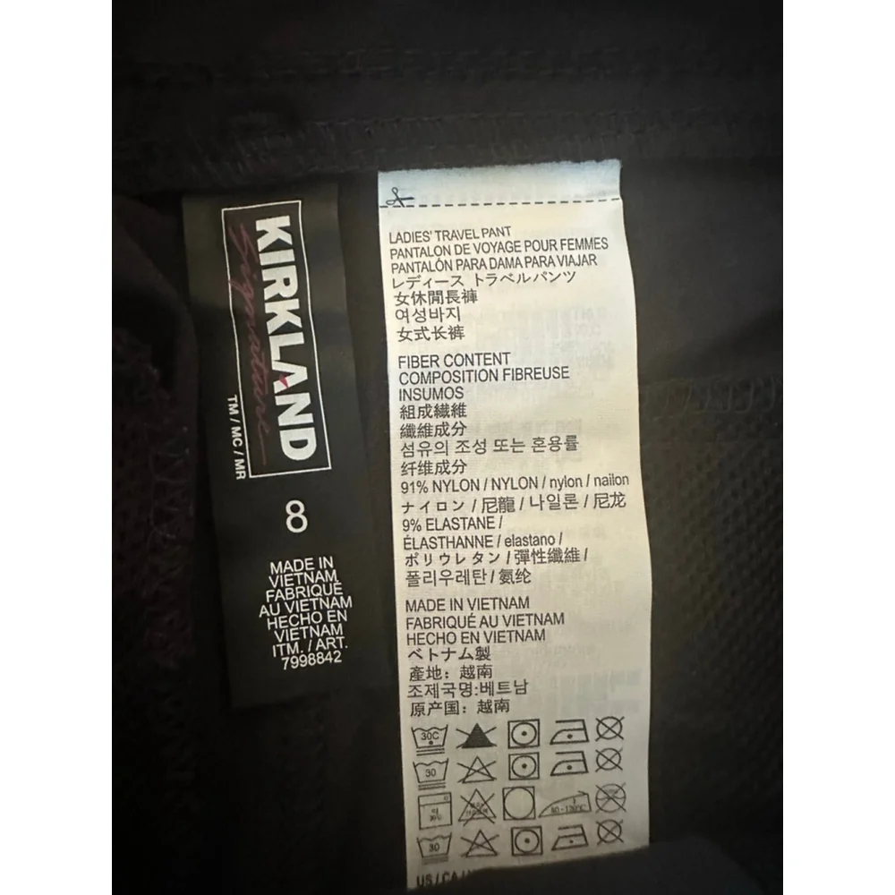 Women's Kirkland Black Ankle & Cropped Travel Pants Size 8 - Picture 3 of 7